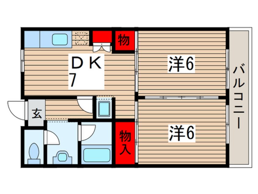 間取図 シェモワード稲毛