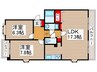 シャンクレール南流山 2LDKの間取り