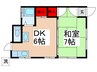寿荘 1DKの間取り
