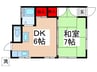 寿荘 1DKの間取り