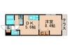 プリンス 1DKの間取り