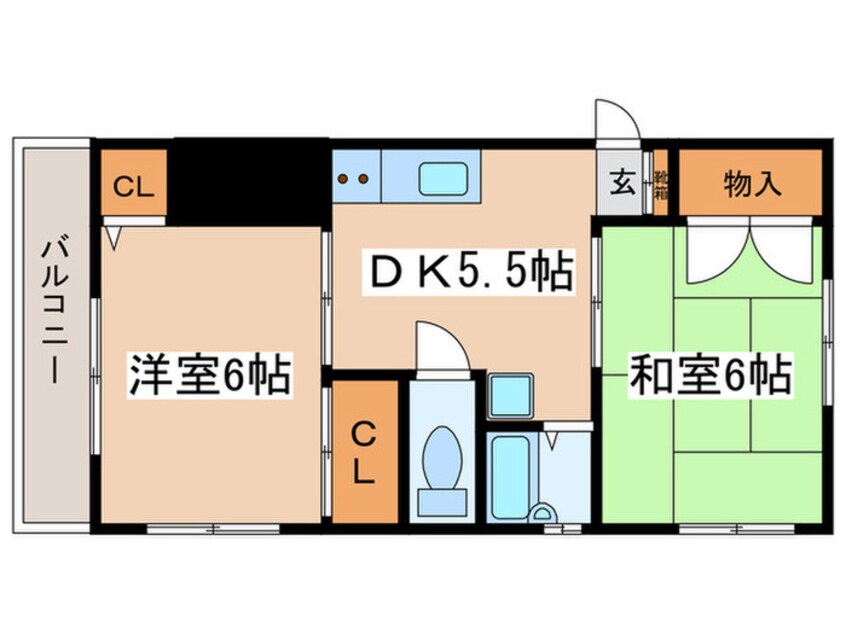 間取図 久月コ－ポ