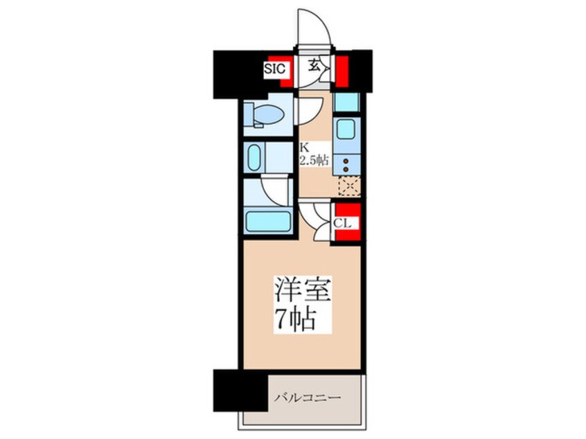 間取図 ﾘﾋﾞｵﾚｿﾞﾝ勝どきnex(305)