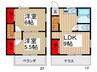 メゾンハイブリッジ（ﾃﾗｽﾊｳｽ） 2LDKの間取り