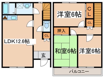間取図 ブリージングタウン百草園E１