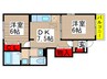 フレッサ１ 2DKの間取り