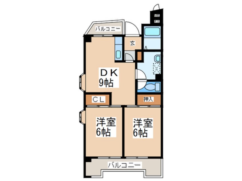 間取図 スカ－ラもえぎ野