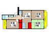 ロイヤルグリ－ン八千代4号棟 3DKの間取り