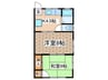 イワタハイツ 2Kの間取り