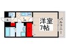 グランフィ－ルドⅢ 1Kの間取り