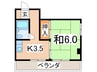 宇留野ﾋﾞﾙ 1Kの間取り