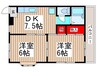 ハイム新井 2DKの間取り