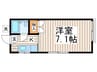メゾン四季 1Kの間取り