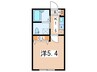 カインドネス古淵 1Kの間取り
