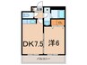 スカイセル 1DKの間取り