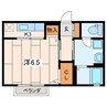 スプランドゥール 1Kの間取り