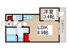 フェリックス柏 1LDKの間取り