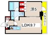 カスタリア菊川 1LDKの間取り