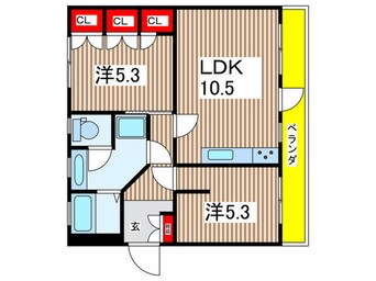 間取図 磯辺第一団地１８号棟（５０１）