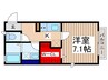 カトルグレーシ 1Kの間取り