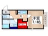 カトルグレーシ 1Kの間取り