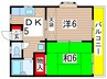 サンハイツ朝日ヶ丘 2DKの間取り