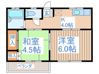 間取図 コ－ポニュ－ハッピ－