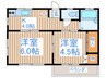 コ－ポニュ－ハッピ－ 2Kの間取り