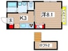 Ｇフラット西都賀 1Kの間取り