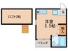 ラーククレール 1Rの間取り