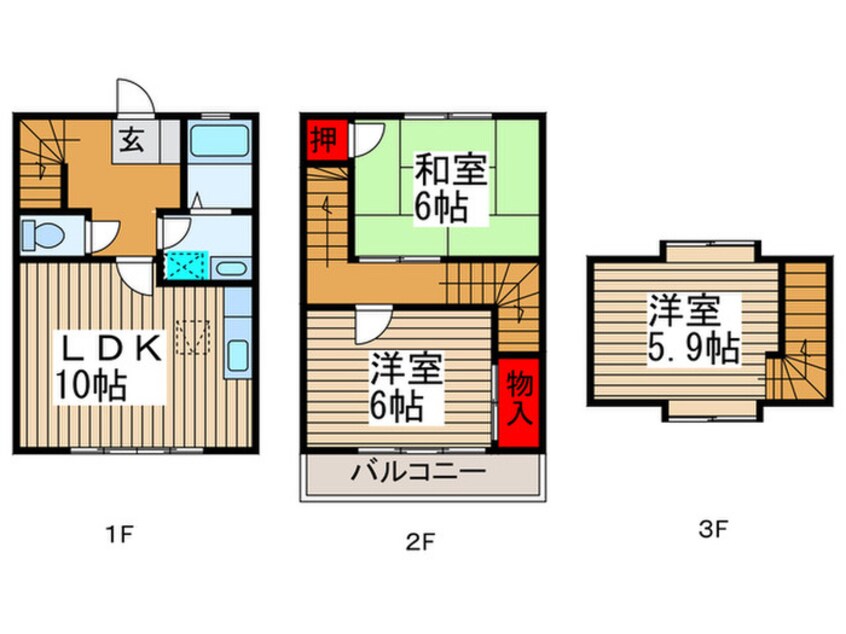 間取図 プロムナ－ド桶川Ｂ棟