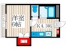 スターライトハウス 1Kの間取り