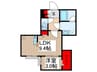 Villa　風の杜 1LDKの間取り