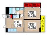 ハニーヴァレー壱番館 2DKの間取り