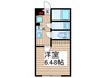 カインドネス蕨Ⅲ 1Kの間取り