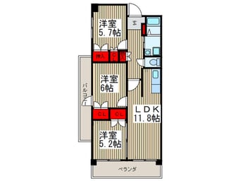 間取図 ルクレ川口イースト