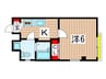 大和橋コルツァ 1Kの間取り