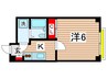 大和橋コルツァ 1Kの間取り