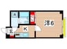 大和橋コルツァ 1Kの間取り