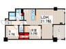 シルクボーテ 1LDK+Sの間取り