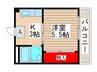 メープルハイツ 1Kの間取り