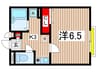 アムール栞 1Kの間取り