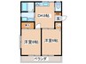 ベルシャンパレス 2DKの間取り