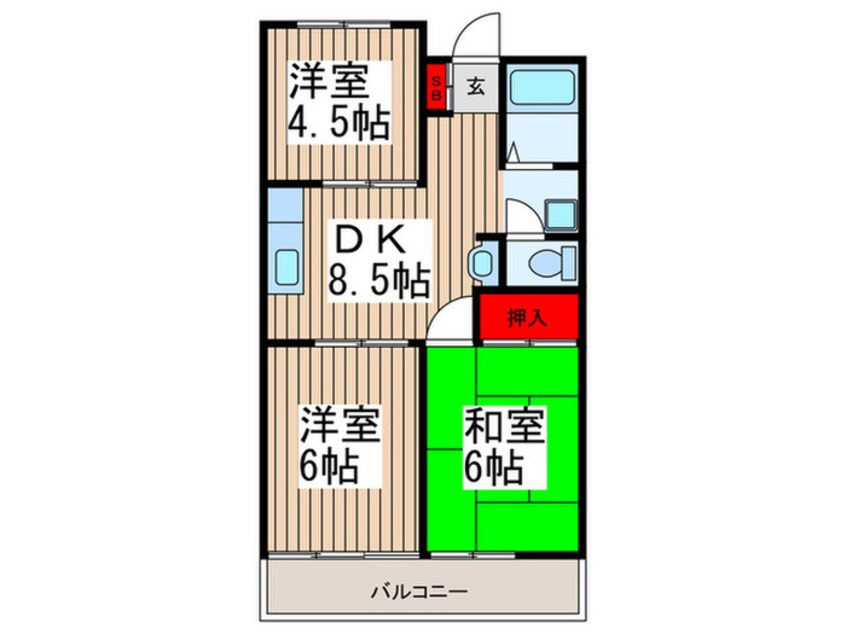 間取図 ぐらんどりぶ二番館