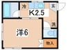 仲手原ハウス 1Kの間取り