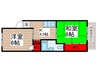 北松戸ロ－ヤルコ－ポ(504) 2Kの間取り