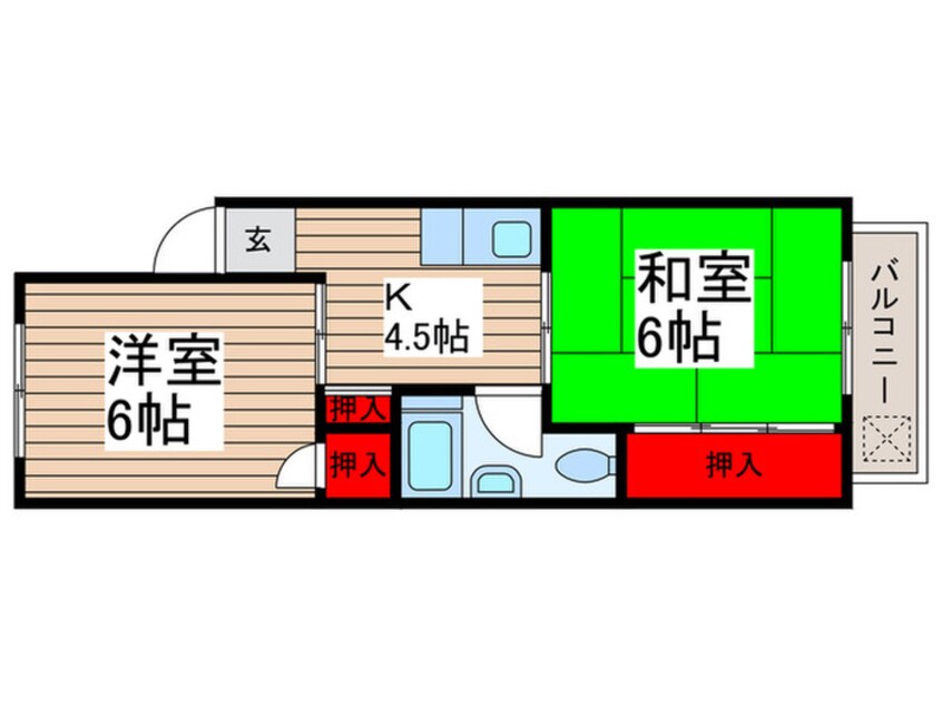 間取図 北松戸ロ－ヤルコ－ポ(504)