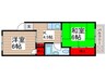 北松戸ロ－ヤルコ－ポ(504) 2Kの間取り