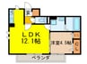 Calm 1LDKの間取り