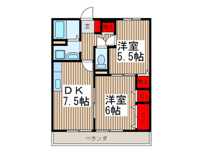 間取図 コンフォート狭山台Ⅱ